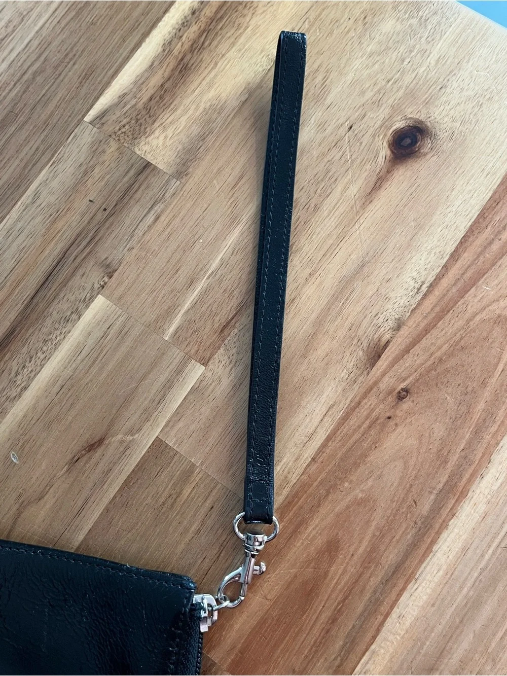 Francesco Biasia Leather Wristlet Clutch - Black